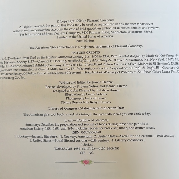 The American Girls Cookbook Kirsten Samantha Molly Portfolio of Pastimes 1st Ed - Picture 13 of 13